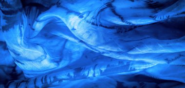 doku, arkaplan, desen, soyut baskılı mavi ipek kumaş, zemin, bağlam, düşkün, folyo, alan