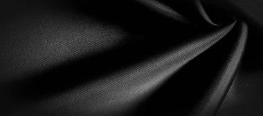 doku, arka plan, desen. Siyah ipek kumaş. Siyah ve ısıya gri ile dayanıklıdır. Herhangi bir olay için bir tasarım içine sert perde dönüştürün. Bu gevrek, hafif dokulu el.