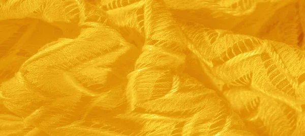 Doku Arka Plan Desen Ipek Kumaş Sarı Katmanlı Dantel Tül — Stok fotoğraf