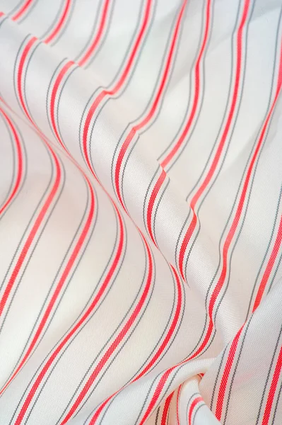 Geweven Patroon Composiet Textiel Dichte Zijde Stof Wit Met Rode — Stockfoto