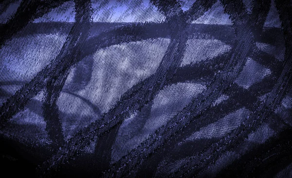 Текстура Фонове Зображення Тканина Прозора Глибоко Блакитна Яскраво Вродженими Смугами — стокове фото