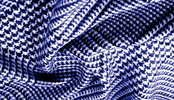 Textura Fondo Patrón Tela Gruesa Cálida Con Patrón Cuadros Azul — Foto de Stock