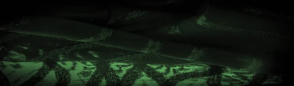 Textúra Háttér Kép Szövet Átlátszó Smaragd Zöld Fényes Veleszületett Csíkok — Stock Fotó