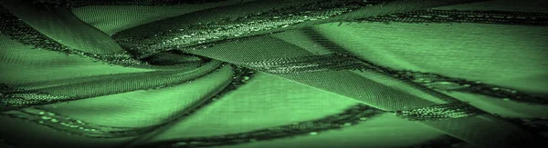 Textuur Achtergrond Beeld Stof Transparant Smaragd Groen Met Felle Aangeboren — Stockfoto