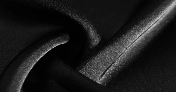 Achtergrond Patroon Textuur Behang Zwarte Zijde Stof Voeg Een Vleugje — Stockfoto