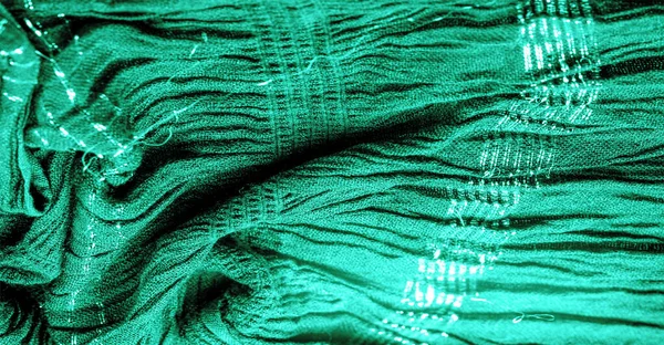 Tekstura Tła Obrazuje Kolor Tkaniny Pod Wodą Zielono Niebieską Tkaninę — Zdjęcie stockowe