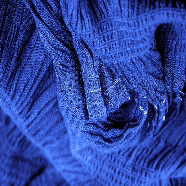 Textura Imagem Fundo Ornamento Decoração Safira Tecido Ondulado Azul Tecido — Fotografia de Stock