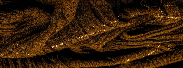 Texture Background Pattern Ornament Decor Golden Yellow Corrugated Fabric Fabric — Stock Photo, Image