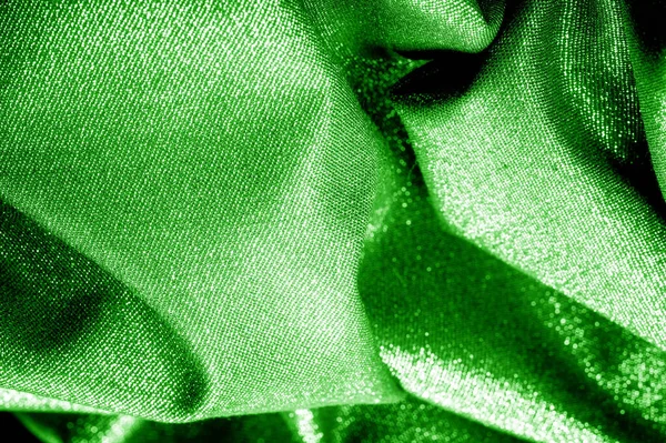 Texture Sfondo Pattern Tessuto Verde Scuro Rivestito Con Filo Metallico — Foto Stock