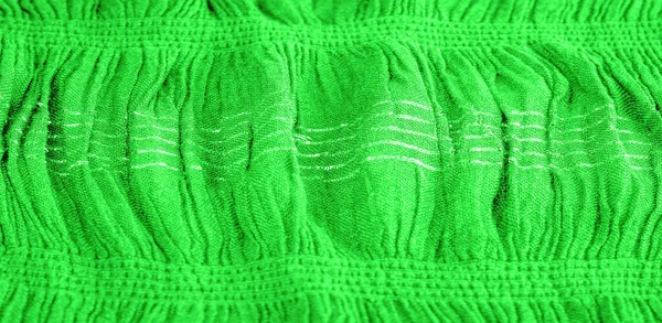 Háttér Textúra Dísztárgy Dekoráció Smaragd Zöld Központú Hullámosított Szövet Szövet — Stock Fotó