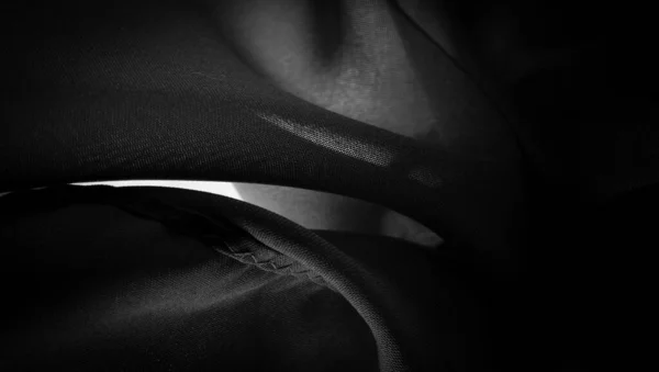 Текстура Фон Візерунок Атласний Чорний Плетіння Яке Зазвичай Має Глянсову — стокове фото