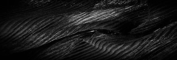 Texture Background Pattern Crepe Black Fabric Silk Wool Synthetic Fibers — Stock Photo, Image
