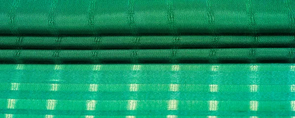 Textura Fondo Patrón Tela Verde Simple Con Líneas Las Líneas — Foto de Stock