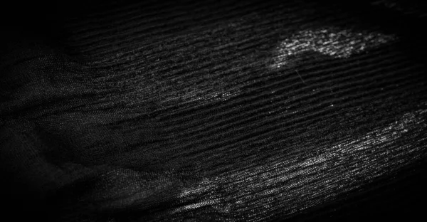 Texture Background Pattern Crepe Nero Tessuto Seta Lana Fibre Sintetiche — Foto Stock