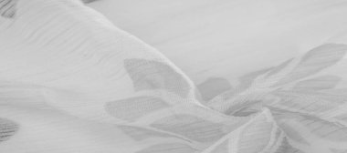 Doku, arka plan, desen, hisler, beyaz çiçekler. Foulard, ipekten ya da ipekten ya da pamuktan yapılmış hafif bir kumaştır.. 