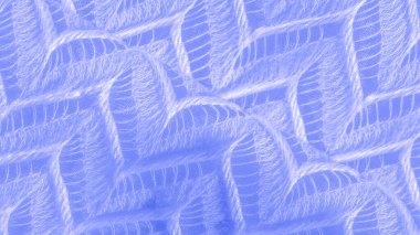 Doku, arkaplan, desen, ipek kumaş mavi, katmanlı dantel tül, birinci sınıf elmas örülmüş atkı sonsuz döngü şeklinde.