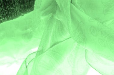 Doku, arkaplan, şablon, his, kambriç - çok ince şeffaf yumuşak merserize kumaş, yeşil sihirli nane