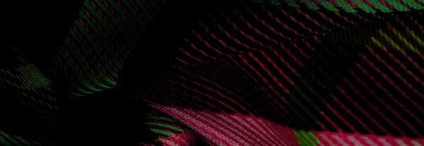 Текстура Фон Візерунок Оброблена Тканина Червоний Білий Чорний Зелений Колір — стокове фото
