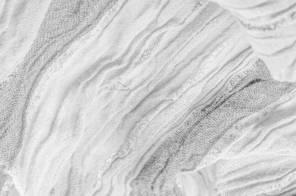 Текстуальний Візерунок Фон Орнамент Шовкова Тканина Великі Смуги Білого Сірого — стокове фото