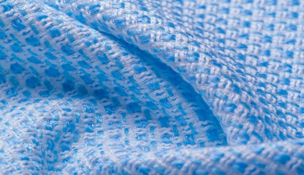 Textur Stoff Muster Großes Gewebe Aus Blauen Und Weißen Fäden — Stockfoto