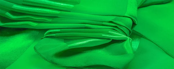 Textura Fondo Tela Rayas Seda Verde Con Brillo Metálico Usted —  Fotos de Stock