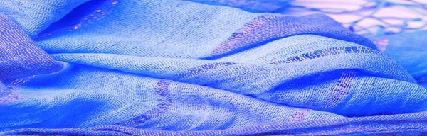 Texture Motif Fond Ornement Fond Tissu Soie Grandes Rayures Bleu — Photo