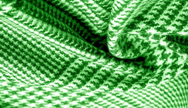 Modello Texture Sfondo Tessuto Spesso Caldo Con Motivo Quadretti Verde — Foto Stock