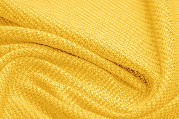 Tekstura Tła Wzór Tkanina Ciepła Wełna Szyte Żółtą Nitką Pokaż — Zdjęcie stockowe