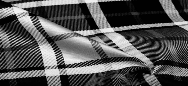 テクスチャ パターン チェック柄の生地 黒と白の色 この生地のスコットランドのモチーフ バグパイプと香りのウイスキーの音であなたのデザイン — ストック写真