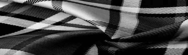 Текстура Фон Візерунок Оброблена Тканина Чорно Білі Кольори Шотландські Мотиви — стокове фото