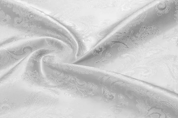 Texture Background Silk Fabric Black White Color Luxurious Soft Silk — Stock Photo, Image