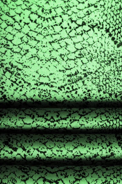 Tekstura Tło Wzór Tkanina Zielonym Wzorem Skóry Węża Afrykański Materiał — Zdjęcie stockowe