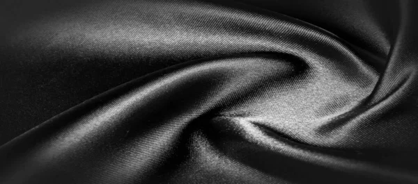 Textura Fundo Padrão Tecido Seda Preta Preto Resistente Calor Com — Fotografia de Stock