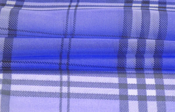 Jedwab Liliowy Materiał Baby Blue Tapeta Kratkę Klatce Tartan Szkocka — Zdjęcie stockowe