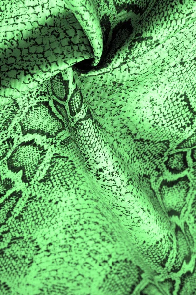Textura Fundo Padrão Tecido Com Padrão Pele Cobra Verde Tecido — Fotografia de Stock