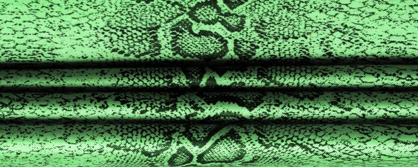 Texture Background Pattern Fabric Green Snake Skin Pattern African Fabric — Stock Photo, Image