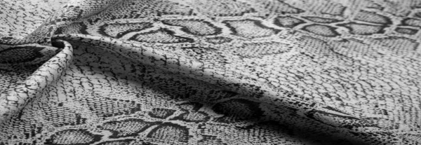 Textuur Achtergrond Patroon Stof Met Een Patroon Van Grijze Slangenhuid — Stockfoto
