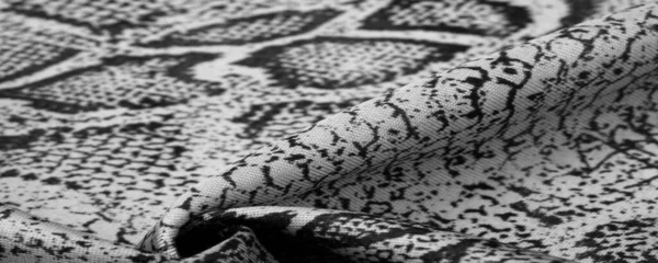 Texture Sfondo Modello Tessuto Con Modello Pelle Serpente Grigia Tessuto — Foto Stock