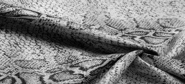 Texture Sfondo Modello Tessuto Con Modello Pelle Serpente Grigia Tessuto — Foto Stock