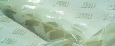 desen, arkaplan, desen, kartpostal, metal kare platinyumlu ipek kumaş, altın çizgili kenar, fildişi renkleri,