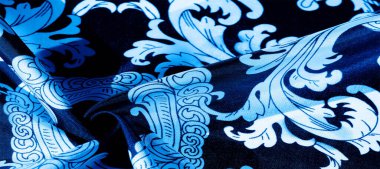 desen, arkaplan, monogram desenli siyah ipek kumaş filigran kumaşın zarif deseni uzun bir süre seni memnun edecek.