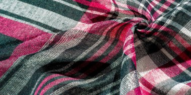 Doku, arkaplan, desen, İskoç külot kumaşı, siyah kırmızı beyaz kareli,