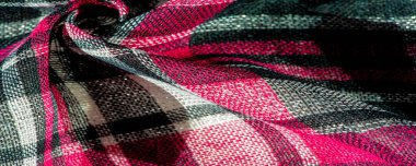 Doku, arkaplan, desen, İskoç külot kumaşı, siyah kırmızı beyaz kareli,