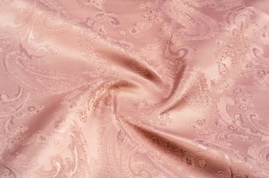 Doku, arka plan, desen. Paisley bir desen ile kumaş ipek bej. Değerli Paisley Baskı, kalın ipek biçimlendirilmiş, tasarım için basit ve serbestçe dokuma malzemedir,