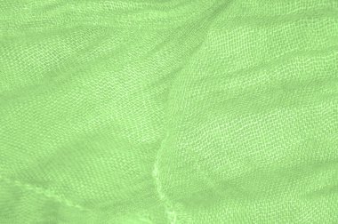 Projeleriniz için doku, arka plan, desen, yeşil ipek oluklu ezilmiş kumaş