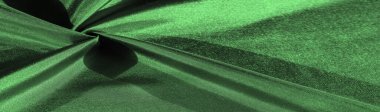 Arka plan dokusu, desen, derin zümrüt ipeği kumaşı, dekoratif tasarım..