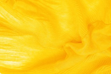 Projeleriniz için doku, arka plan, desen, sarı ipek oluklu ezilmiş kumaş