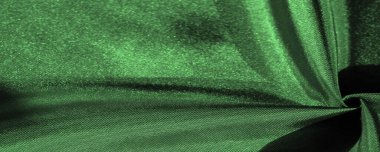 Arka plan dokusu, desen, derin zümrüt ipeği kumaşı, dekoratif tasarım..