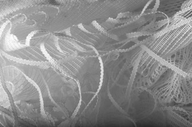 Doku, arka plan, desen. Beyaz tül. Bu olağanüstü naylon tülleri tasarımınıza ekleyin! Bu güzel, genellikle nişastalı bir örgü,