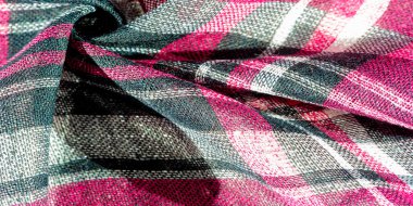 Doku, arkaplan, desen, İskoç külot kumaşı, siyah kırmızı beyaz kareli,